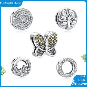 925 SIVER kralen Charms voor Pandora Charm Armbanden Designer voor Women Butterfly Family Tree Zirconia Clip