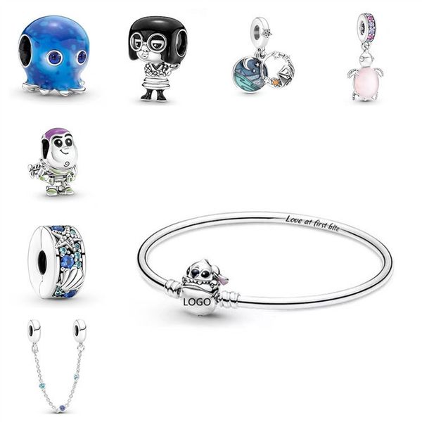 925 perles d'argent breloques pour bracelets à breloques pandora designer pour femmes Octopus Charm Beads Cute Ocean Series Turtle Pendant