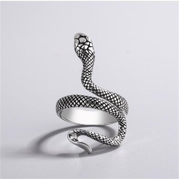 925 timbre anneaux Couples accessoires mode Punk Vintage Simple enroulement serpent conception fête Thai argent bijoux GC1395