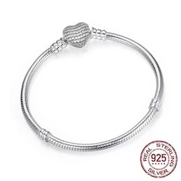 925 Sterling hoogwaardige authentieke zilveren kleurslangketen Fijne armband Fit Europese bedelarmbanden voor vrouwelijke sieraden maken 285i