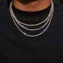Collier chaîne de Tennis en argent Sterling 925, or 14 carats, 10mm, 30 pouces, diamants, pour bijoux hip hop, 181S