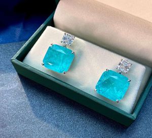 925 Sterling Sier Earrings Paraiba Blue oorbellen voor dames08722679