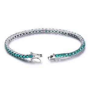 925 Sterling Sier Sieraden Armband Emerald Gem Stone Vergulde Hot Selling Wholale Trending Tennis Ketting Armband