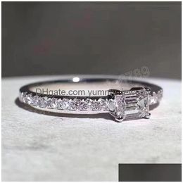 925 Sterling Sier Natuurlijke Diamanten Ring Voor Vrouwen Trouwringen Sieraden Edelsteen Drop Levering Dhnoi