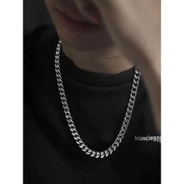 925 Sterling Sier Thai sier Street hip-hop couple clavicule chaîne hommes épais sauvage basique Cubain collier femmes lettrageMK54