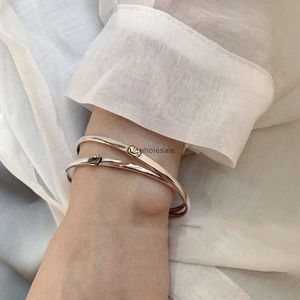 925 Sterling Silver 2020 Netto Red Minimalist Ins minderheidsontwerp Glimlachende gezicht Versatiele armband speels mooi geschenk