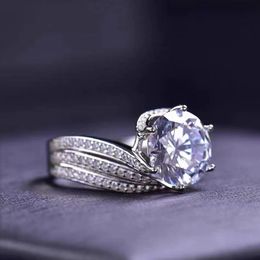 925 sterling zilveren 3Ct Moissanite ring, luxe volledig door de mens gemaakte diamantzetting, jubileum verjaardag bruiloft verlovingsvoorstel cadeau