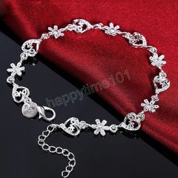 Braccialetto in argento sterling 925 con zirconi AAA a cuore pieno per gioielli di moda per feste di fidanzamento da donna