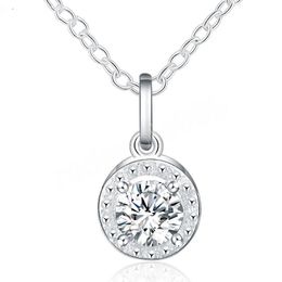 Collier avec pendentif en argent Sterling 925 et Zircon AAA pour femme, bijoux à breloques pour fête de fiançailles et de mariage