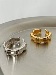 925 Sterling zilveren bamboe ring vrouwelijke ins niche ontwerp high-end match trendy mannelijke koude wijsvinger mode-sieraden