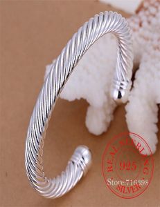 925 Sterling Silver Bangles Men Bracelet Cable Twisted Bracelet Antique Brangles Vintage Bangles de Noël Bracelet de manchette pour femmes 2207162264720