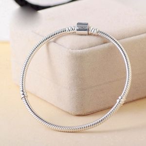 925 Sterling Silver Barrel Snake Snake Chain Bracelet Past voor European Pandora Armbanden Charms en Kralen