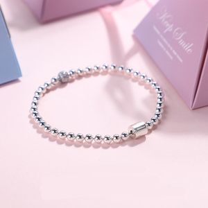 925 Sterling Silver Beads Bracelet Pave CZ Fashion Bracelet Past voor Europese Pandora -armbanden Charmes en kralen