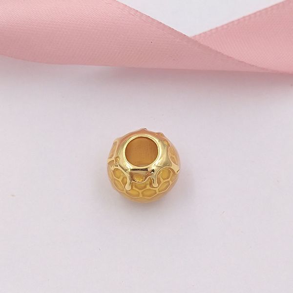 Perles en argent sterling 925 breloques miel doré convient aux bracelets de bijoux de style européen Pandora collier 767120EN158 AnnaJewel