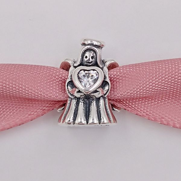 925 cuentas de plata esterlina Loving Angel Charm se adapta al collar de pulseras de joyería de estilo Pandora europeo 792010CZ AnnaJewel