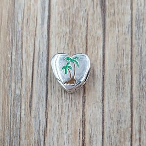 Perles en argent sterling 925 Pandora Florida Charms exclusifs en forme de cœur de palmier pour bracelets de bijoux de style Pandora européen AnnaJewel