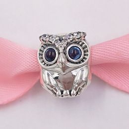925 Sterling Silver Beads Sparkling Owl Charms past bij Europese pandora -stijl sieraden armbanden ketting 798397nbcb Annajewel