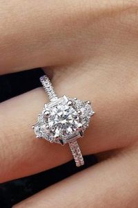 925 Sterling Zilver Best Selling Engagement Ring voor Dames Bruiloft Party Verjaardag Gift Merk Groothandel Sieraden