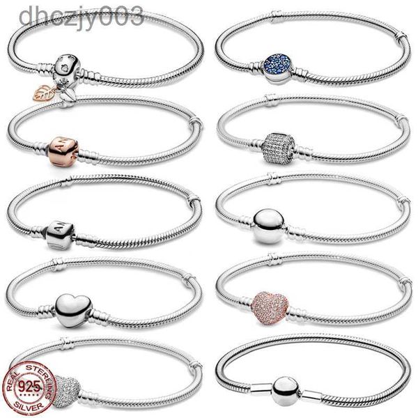 Bracelet classique en argent Sterling 925, boucle baril en or Rose, adapté à la conception de perles de charme originales, bricolage de bijoux pour femmes, livraison gratuite T9YT