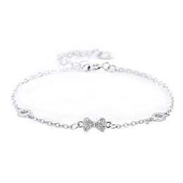 925 Sterling zilveren armband voor vrouwen geluk schattige zoete student vrouwelijke vlinder knoop armbanden vriendin Valentijnsdag cadeau 006