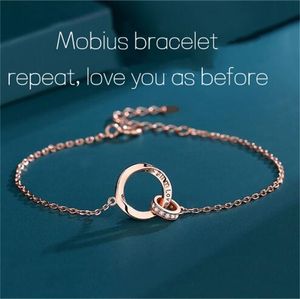 925 Bracelet en argent sterling mobius bracelet niche conception de conception tempérament de haute qualité tout avec copine cadeau d'anniversaire cadeau de la Saint-Valentin