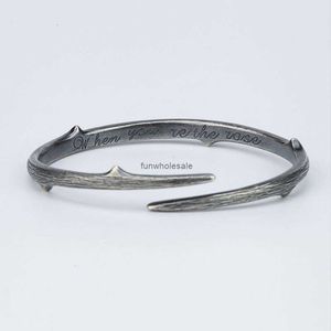 925 Sterling Silver Bracelet Son Wind Thorn Opening Fashion Male Simple paar veelzijdige ins cool windcadeau sieraden