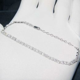 Bracelet en argent Sterling 925 à maillons scintillants, en blé à haute teneur en carbone, bijoux pour femmes, fiançailles, fête de mariage, S321