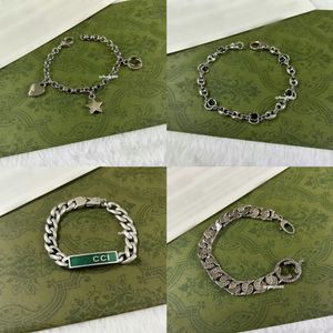 Bracelet en argent sterling 925 deux g de luxe bijoux de créateur perles noir vert émail chaîne de nez de cochon cadeau de Saint Valentin pour hommes et femmes