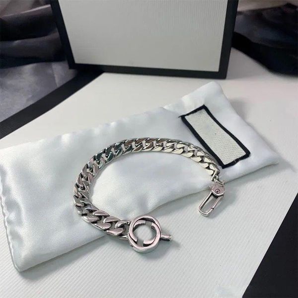 925 Sterling Silver Bracelet Unisexe Designer Bracelets De Luxe Cool Garçon G Mode Hommes Femmes Hommes Chaîne Cadeau Couple Bracelets D2109164HL