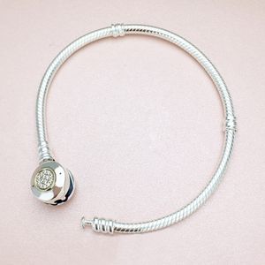 925 pulseras de plata esterlina para mujer joyería fina CZ Diamond DIY Fit Original Pandora Charms Beads Shine Classic Basic pulsera damas regalo con caja