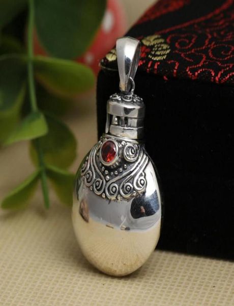 925 Collier de bouteille de parfum Bouddha en argent sterling Silver pour hommes bijoux de mode 3525884