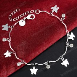 925 Sterling Silver Butterfly AAA Zirkoon Bracelet Chain For Women Fashion Wedding Engagement Party Charm Jewelry