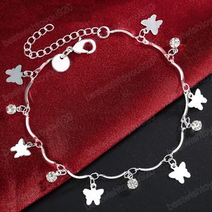 925 Sterling Silver Butterfly AAA Zircon Bracelet Chain For Women Fashion Wedding Engagement Party Charm Jewelry