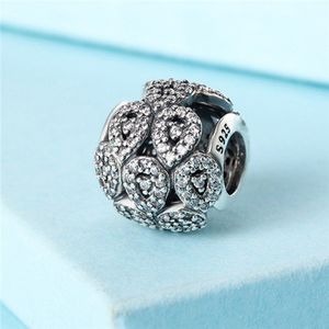 925 Sterling Silver Cascading Glamour Clear CZ Charm Bead Convient aux bijoux européens Pandora Charm Bracelets et colliers