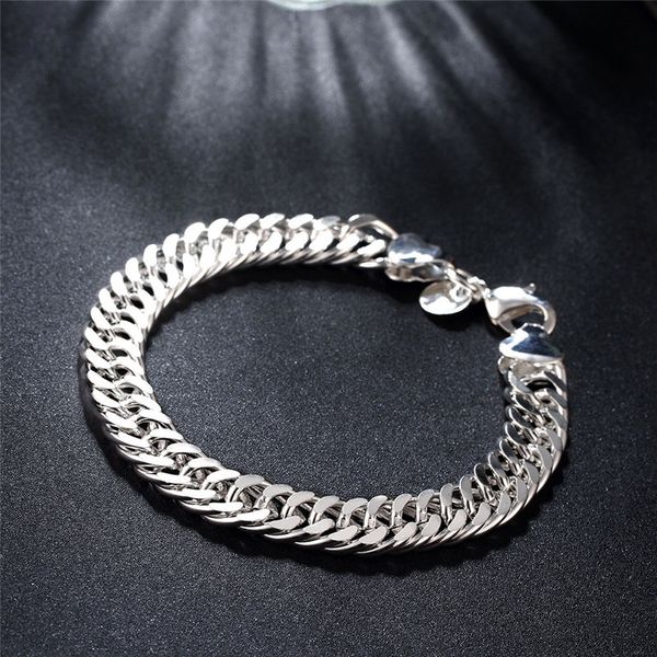925 Sterling Silver Chain Solid Bracelet pour femmes Mens Charm Party Gift Wedding Fashion Jewelry