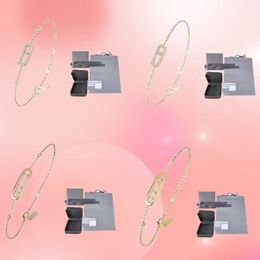 925 Sterling Silver Charmarmbanden Luxe Messikas -serie met logo paren 3 Moving Diamond Gladde armband voor vrouwen Designer sieraden Gift met doos