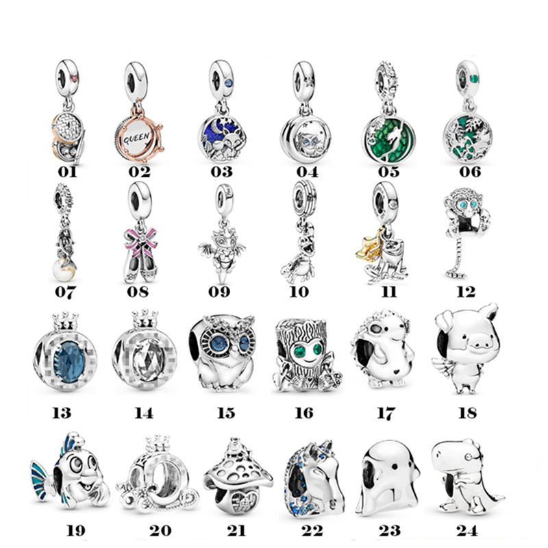 925 Sterling Silver Charm Crown Cat Eagle Tree Pendant Beads Suitable for Primitive DIY Pandora Jewelry Fashion Accessories Free Delivery