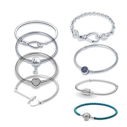 925 Sterling Silver Charm voor Pandora Bracelet Girl Snake Bot Chain Paar Bracelet Bracelet Diy Romantic Basic Chain