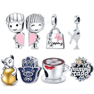 925 Sterling Silver Charm voor Pandora New Love Love Little Boys and Girls String kralen DIY -accessoires