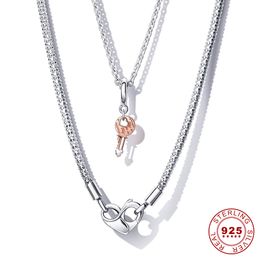 925 Sterling Silver Charm Collier Ajustement Instantané Moment Charme 45cm Collier DIY Pandora Collier Bijoux Livraison Gratuite