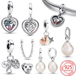 925 sterling zilveren bedelhanger, jurk, parel, compatibel met de originele Pandora-armband, boetiekketting, gratis levering