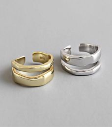 925 STERLING Silver encantador cadena irregular anillo geométrico anillos abiertos para mujeres dones de fiesta accesorios 8439105