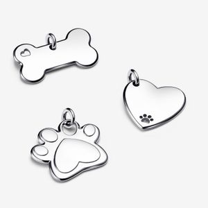 925 Sterling Silver Charms Gravé En Forme De Griffe Pet Collier Tag Pendentif Fit Original Européen Charme Bracelet De Mode Pet Bijoux Accessoires