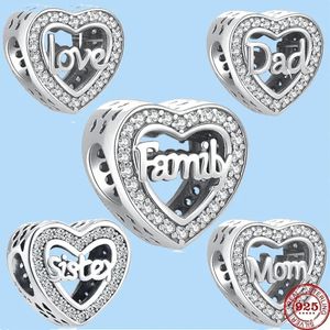 925 Sterling Silver Charms voor sieraden maken voor pandora kralen sieraden geschenk groothandel mama zuster zuster familie liefde kraal