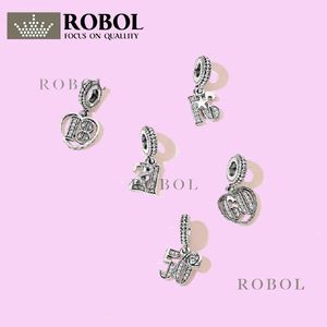 Breloques en argent sterling 925 pour la fabrication de bijoux pour perles pandora Bracelet élégant simple et numérique