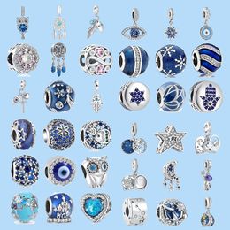 925 Sterling Silver Charms voor Pandora Jewelry Beads Nieuwe Milky Way Stars Moon Astronaut Blue Beads Dange