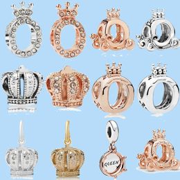 925 Sterling Silver Charms voor Pandora Jewelry Beads Princess Crown Trinket Pumpkin Cart -kralen