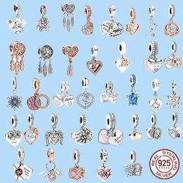 925 breloques en argent sterling pour bijoux pandora perles coeur ampli maman balancent attrape-rêves perles originales