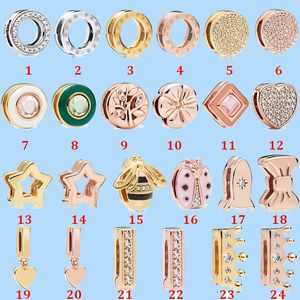 925 Sterling Silver Charms voor Pandora Jewelry Beads Rose Gold Bee Vijfpuntige Star Clasp Fixed Clasp