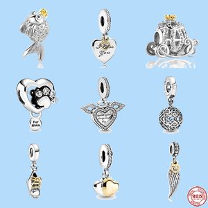 925 Sterling Silver Charms voor Pandora sieraden kralen bengelen mousserende pootprint hart babyschoen kraal